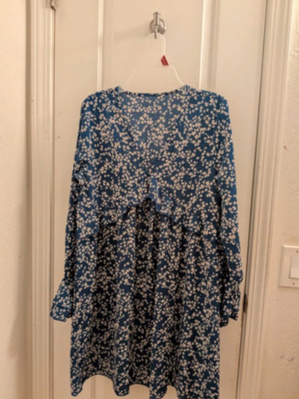 Navy blue ditsy floral dress